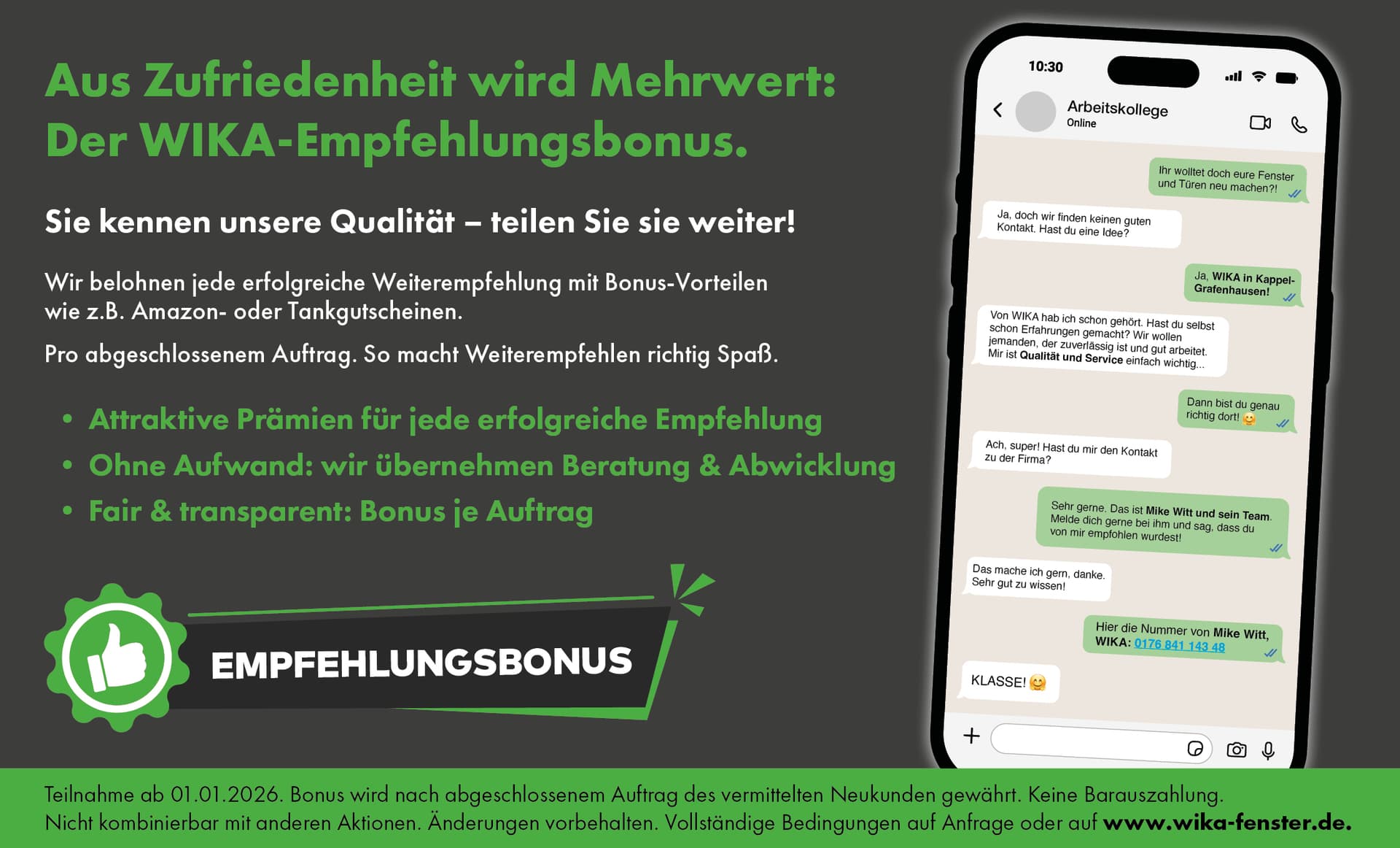 WIKA Empfehlungsbonus Informationen